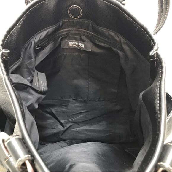Kenneth Cole Reaction Black Pebbled Leather XL Double Handle Shoulder Tote Bag - Picture 11 of 15